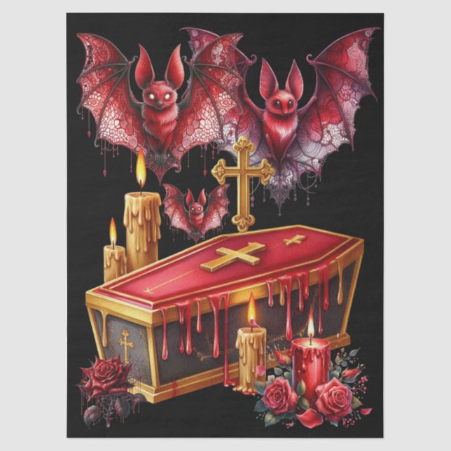 Papier Mousseline Chauves-souris vampires (Recto)