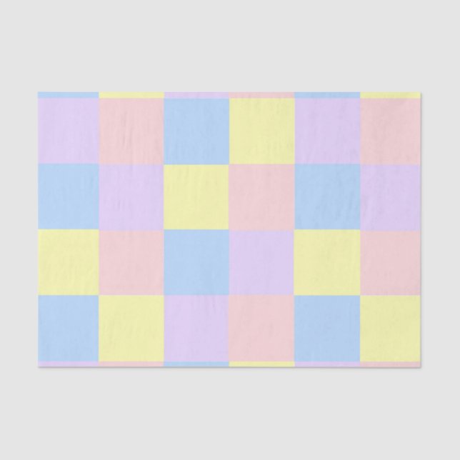 Papier Mousseline Checkers Pastel Spring (Recto)