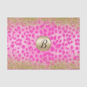 Papier Mousseline Cheetah léopard rose Imprimer Parties scintillant