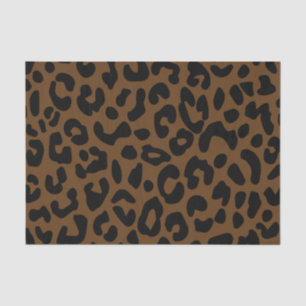 Papier Mousseline Cheetah Motif imprimé noir Brown