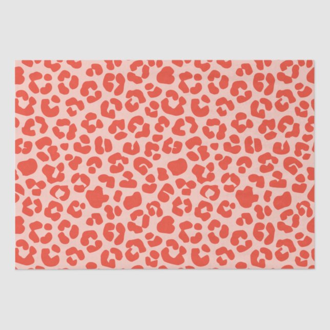 Papier Mousseline Cheetah Motif imprimé rouge (Recto)