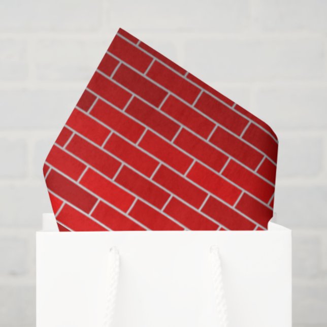 Papier Mousseline Cheminée en briques rouges (Sac cadeau)