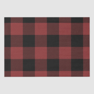 Papier Mousseline Chèque de Buffle Noir Rouge
