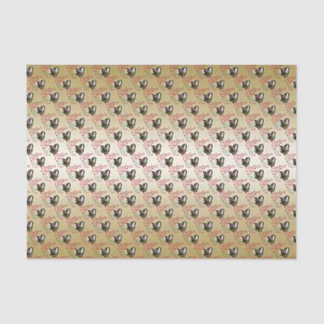 Papier Mousseline CHÈQUE | Noël Voeux Bébé Chèvre Baisers Nubian (Recto)