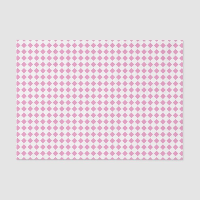 Papier Mousseline Chèque rose et blanc (Design 49 série rose) (Recto)
