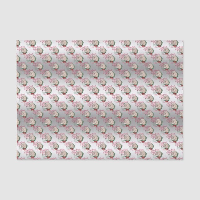 Papier Mousseline CHÈQUE | Voeux de Noël Bébé Chèvre Baisers Angora (Recto)