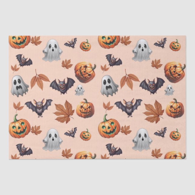 Papier Mousseline Cher Halloween Éffrayant automne (Recto)