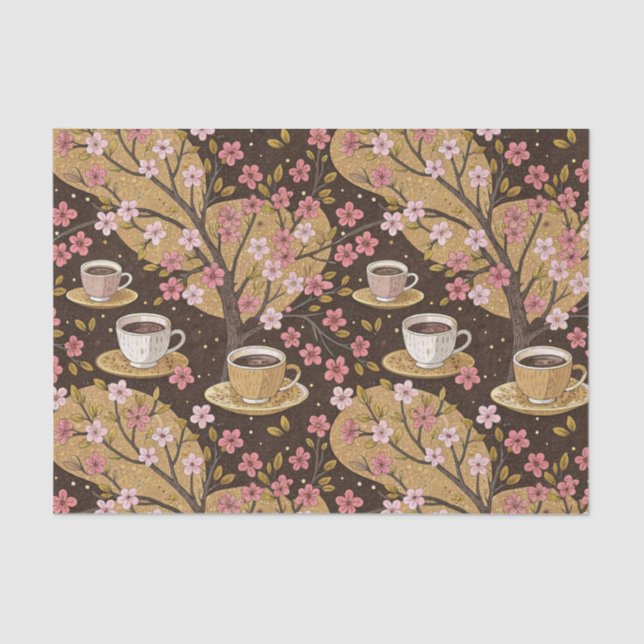 Papier Mousseline Cherry Blossom Coffee Cozy Pattern (8) (Recto)
