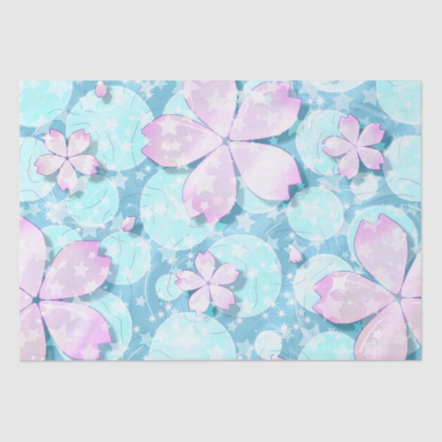 Papier Mousseline Cherry Blossom Japonais Kawaii Pond (Recto)