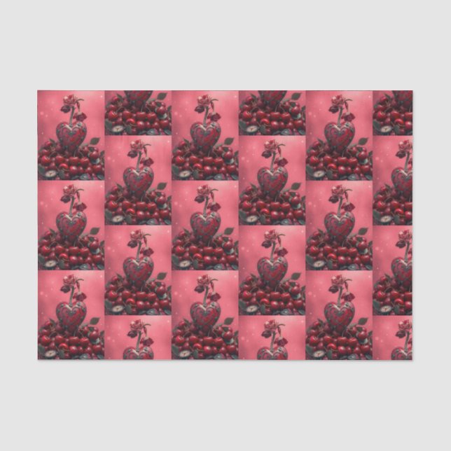 Papier Mousseline Cherry Steampunk Valentine (Recto)