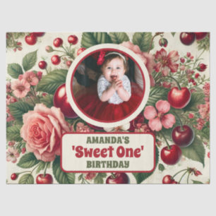 Papier Mousseline Cherry vintage 'Sweet One' 1er Anniversaire Photo