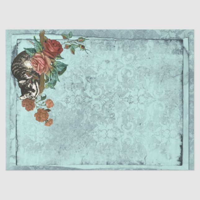 Papier Mousseline Cheshire Cat Alice au pays des merveilles Découpag (Recto)