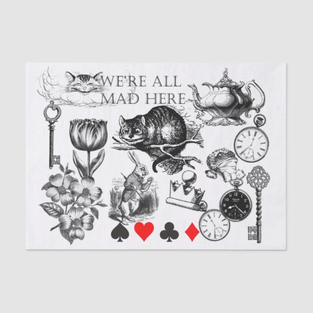 Papier Mousseline cheshire cat classique alice dans l'art du pays de (Recto)