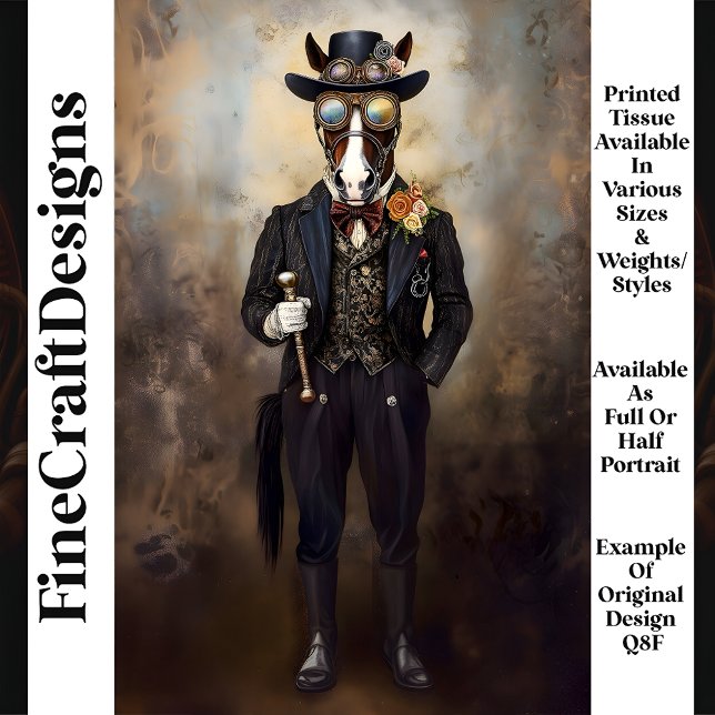 Papier Mousseline Cheval Anthropomorphe Steampunk Chic Q8F Découpage (Créateur téléchargé)