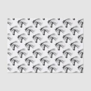 Papier Mousseline Cheval :  Blanc
