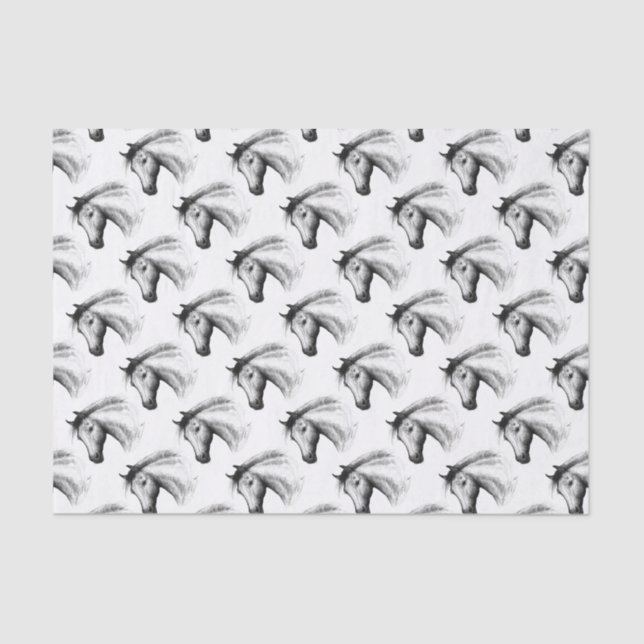 Papier Mousseline Cheval :  Blanc (Recto)