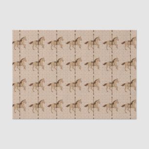 Papier Mousseline Cheval de carrousel - Chocolat Brown et Tan