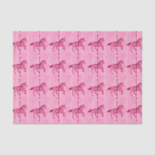 Papier Mousseline Cheval de carrousel - rose de fuchsia