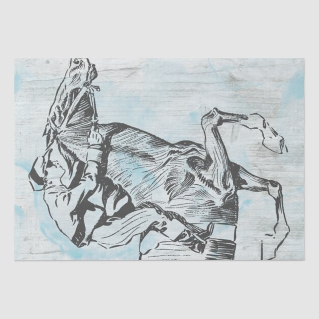 Papier Mousseline Cheval de course Jockey Découpage Vintage (Recto)