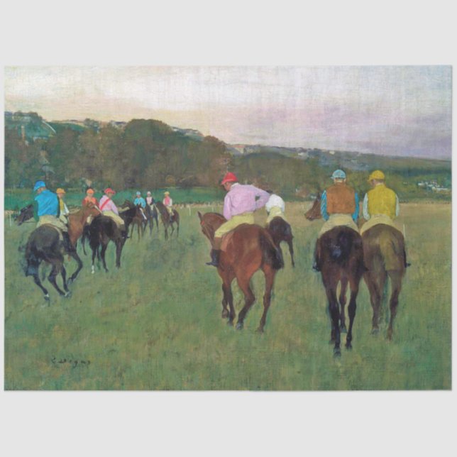 Papier Mousseline Cheval de course Longchamp, Edgar Degas (Recto)