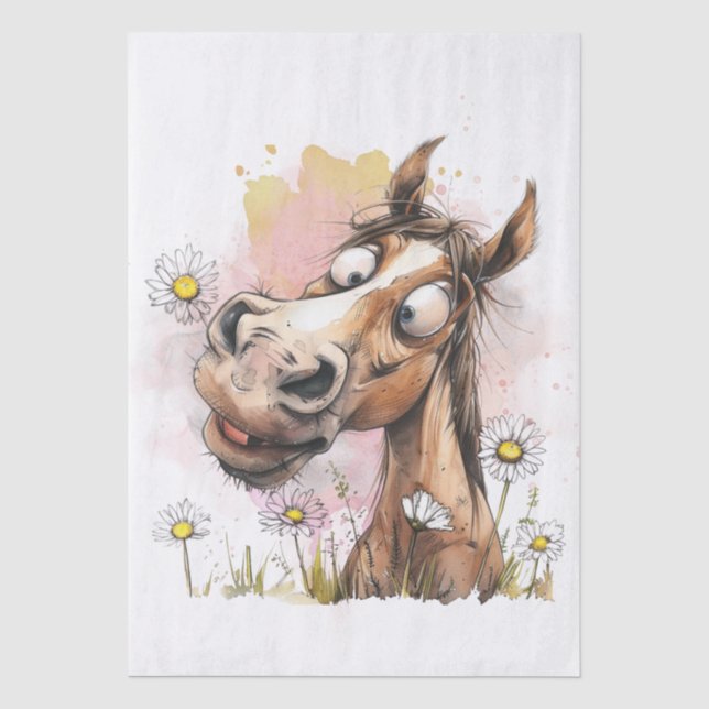Papier Mousseline Cheval de dessin animé (Recto)