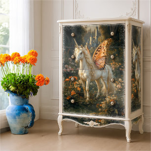 Papier Mousseline Cheval de Fée Fantastique avec des Ailes de Papill