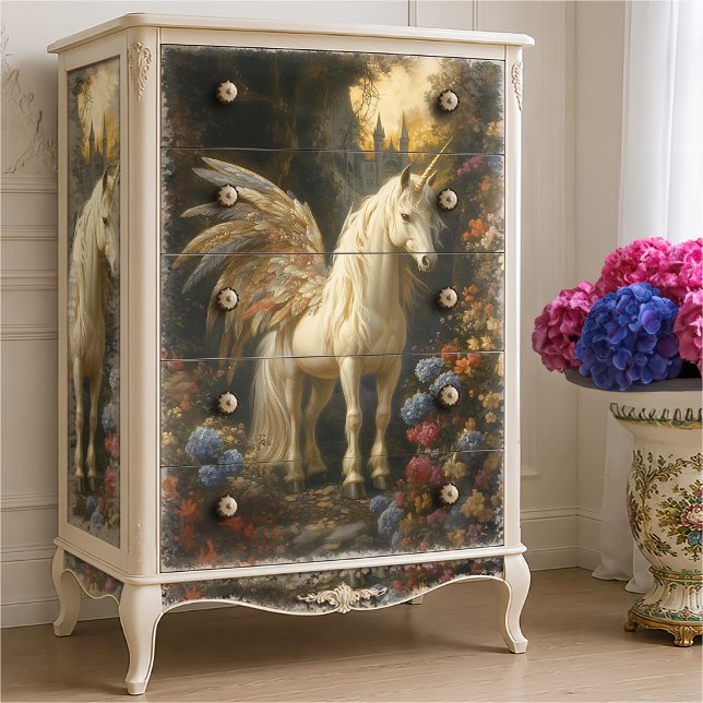 Papier Mousseline Cheval de Fée Fantastique avec des Ailes Multicolo (Créateur téléchargé)
