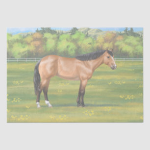 Papier Mousseline Cheval du Quartier des Dun Buckskin