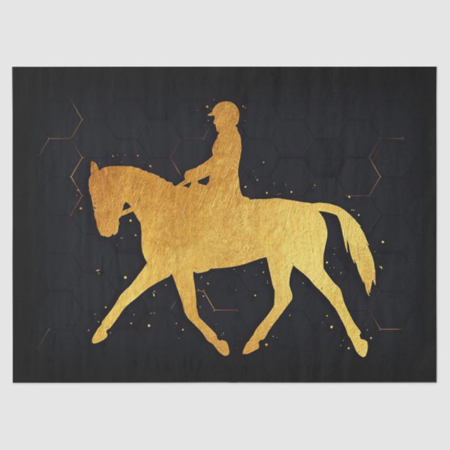 Papier Mousseline Cheval Et Rider (Recto)