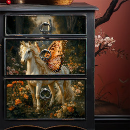 Papier Mousseline Cheval Fairy Imaginaire avec ailes à papillon oran