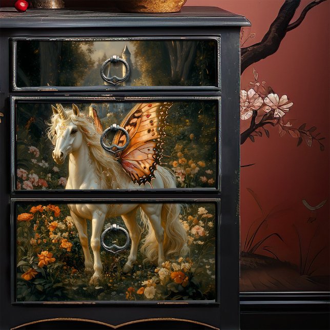 Papier Mousseline Cheval Fairy Imaginaire avec ailes à papillon oran (Créateur téléchargé)