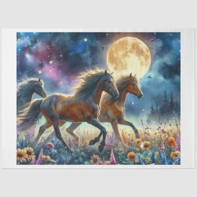 Papier Mousseline Cheval fleur sauvage (Recto)
