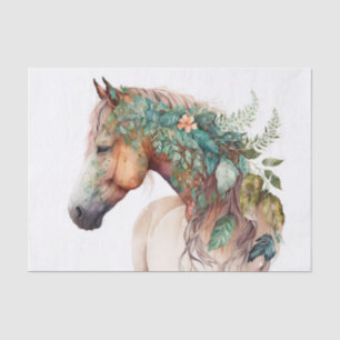 Papier Mousseline Cheval floral exceptionnel
