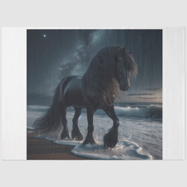 Papier Mousseline Cheval foncé (Recto)