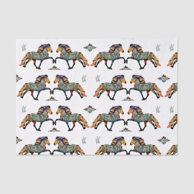 Papier Mousseline Cheval islandais Pop Art (Recto)