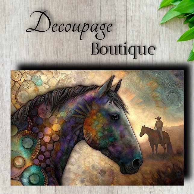 Papier Mousseline Cheval Mystique en Découpage (Mystical Horse Decoupage Tissue Paper)