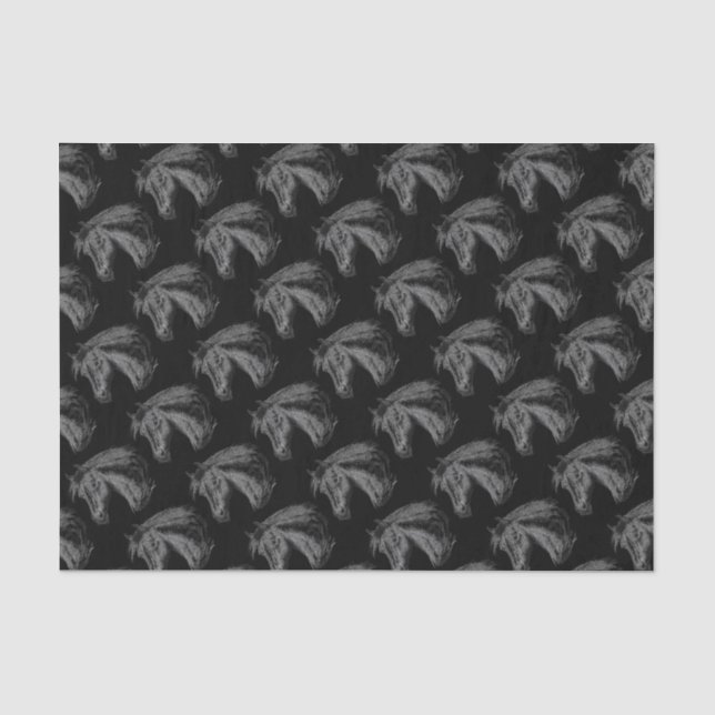Papier Mousseline Cheval : Noir (Recto)