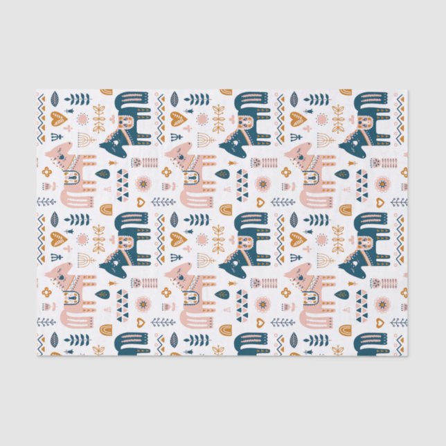 Papier Mousseline Cheval nordique du Folkart (Recto)