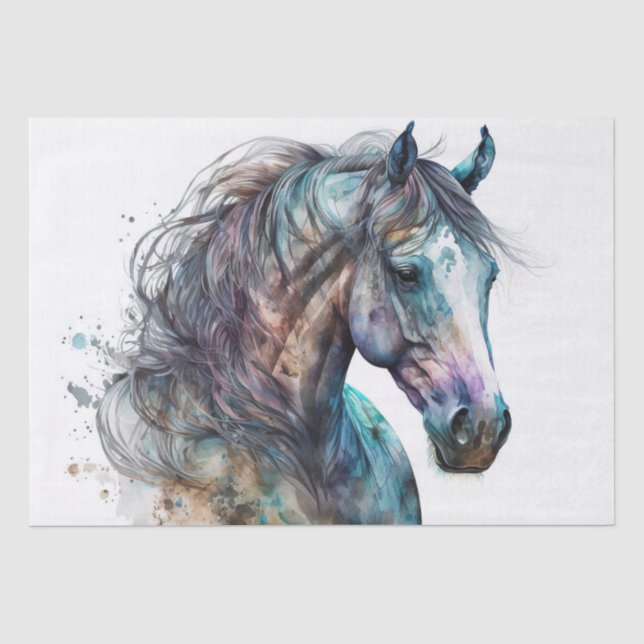 Papier Mousseline Cheval Peint Étonnant (Recto)