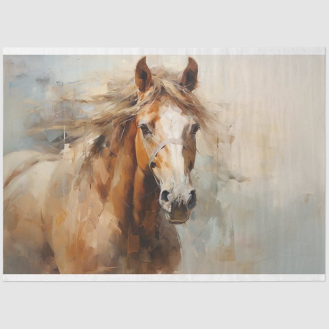 Papier Mousseline Cheval sauvage 4 Papier de découpage (Recto)