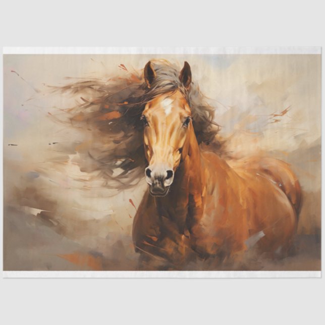 Papier Mousseline Cheval sauvage 5 papier découpage (Recto)