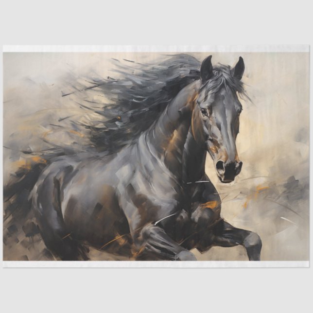 Papier Mousseline Cheval sauvage 6 Papier de découpage (Recto)