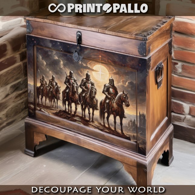 Papier Mousseline Chevaliers croisés défilant à cheval (Créateur téléchargé)