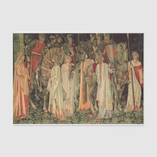 Papier Mousseline Chevaliers médiévaux de la Table Ronde (Recto)