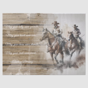 Papier Mousseline Chevaux de Bienheureux Cowboy