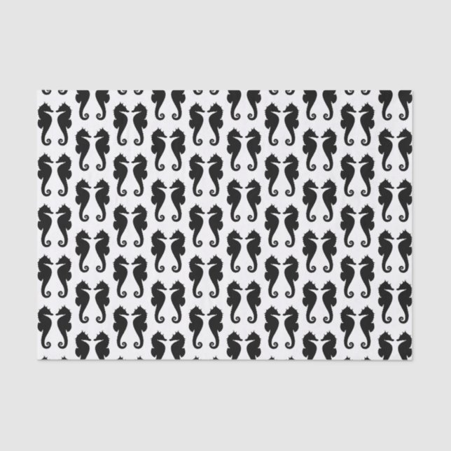 Papier Mousseline Chevaux de la mer Noire en blanc (Recto)