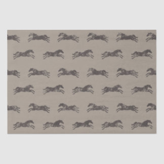 Papier Mousseline Chevaux équestres traditionnels masculins noirs et