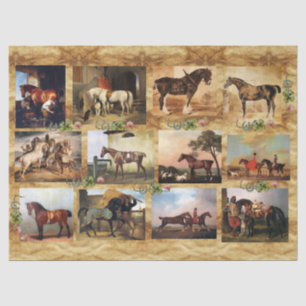 PAPIER MOUSSELINE CHEVAUX PEINTURES D'ART FIN PARCHEMENT, CHAUSSURES