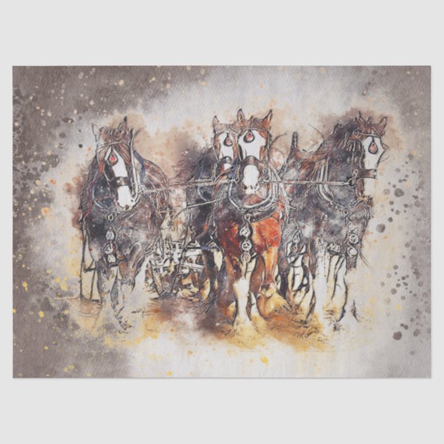 Papier Mousseline Chevaux qui poussent (Recto)