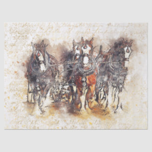 Papier Mousseline Chevaux qui poussent